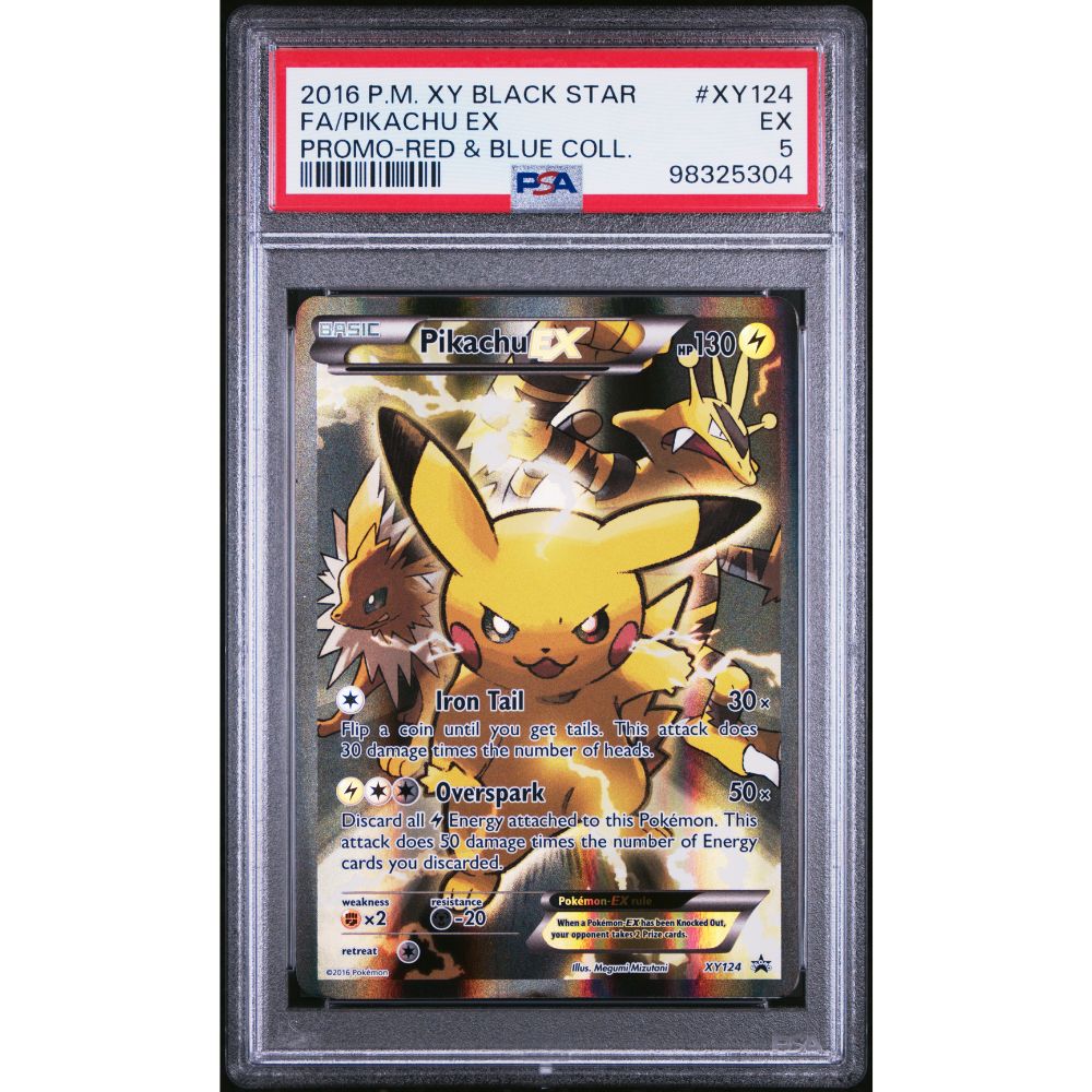 2016 Pokemon Xy Black Star Promo #Xy124 Fa/Pikachu Ex Promo-Red & Blue Collection PSA 5