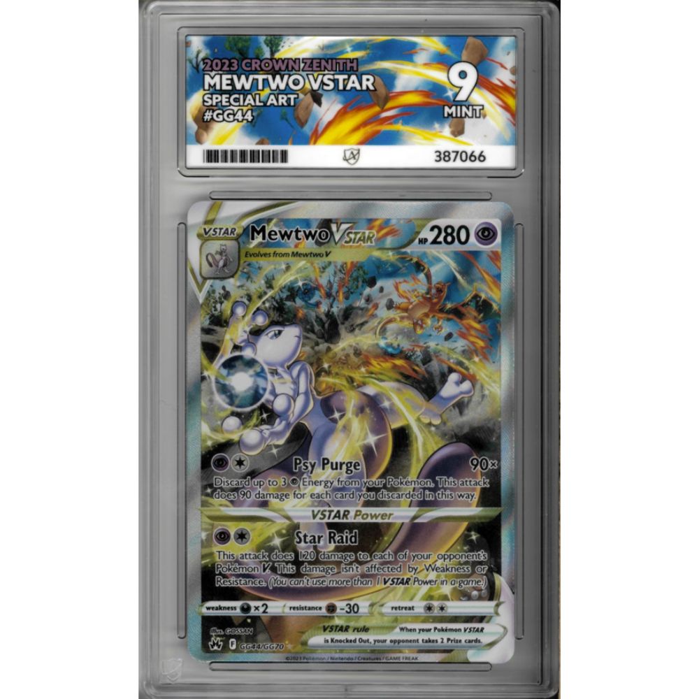 2020 Mewtwo VSTAR GG44 Crown Zenith ACE GRADED 9