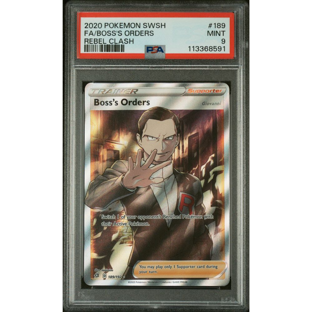 2020 Pokemon Sword & Shield Rebel Clash #189 Fa/Boss'S Orders Rebel Clash PSA 9