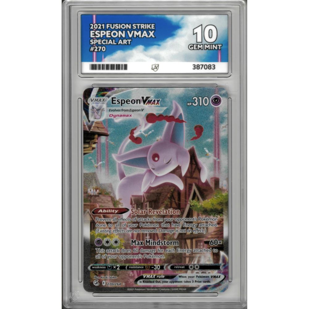 2021 Espeon Vmax 270 Fusion Strike ACE GRADED 10