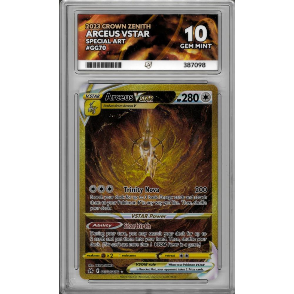 2023 Arceus VSTAR GG70 Crown Zenith ACE GRADED 10