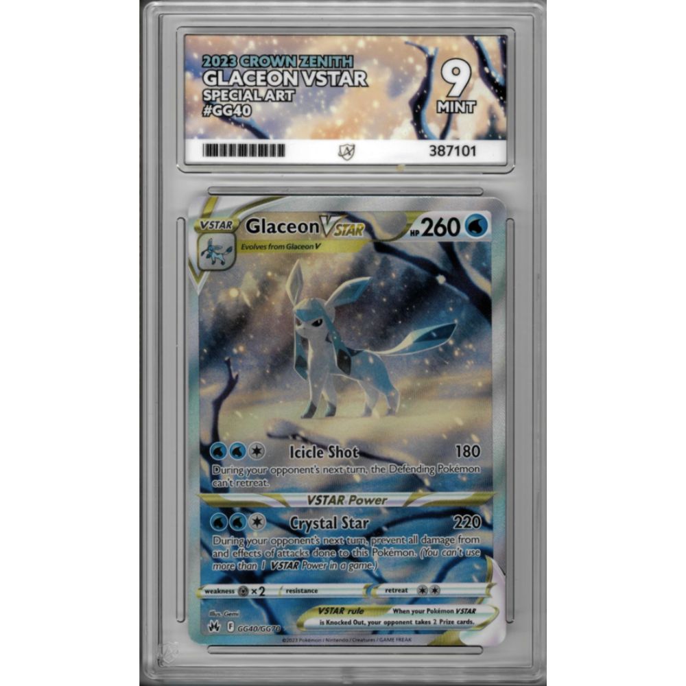 2023 Glaceon Vstar GG40 Crown Zenith ACE GRADED 9