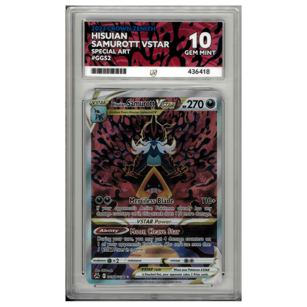 2023 Hisuian Samurott Vstar GG52 Crown Zenith ACE GRADED 10