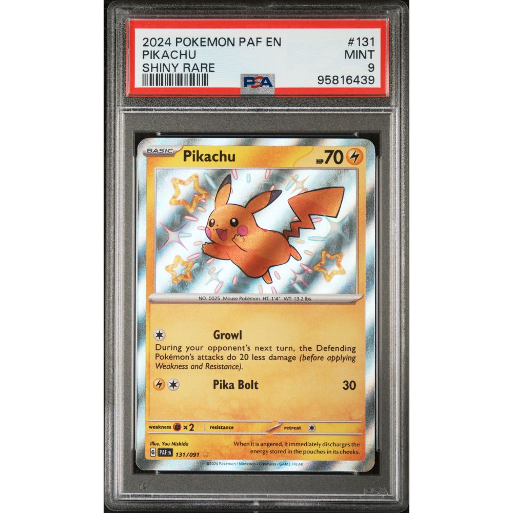 2024 Pokemon Paf En-Paldean Fates #131 Pikachu Shiny Rare PSA 9