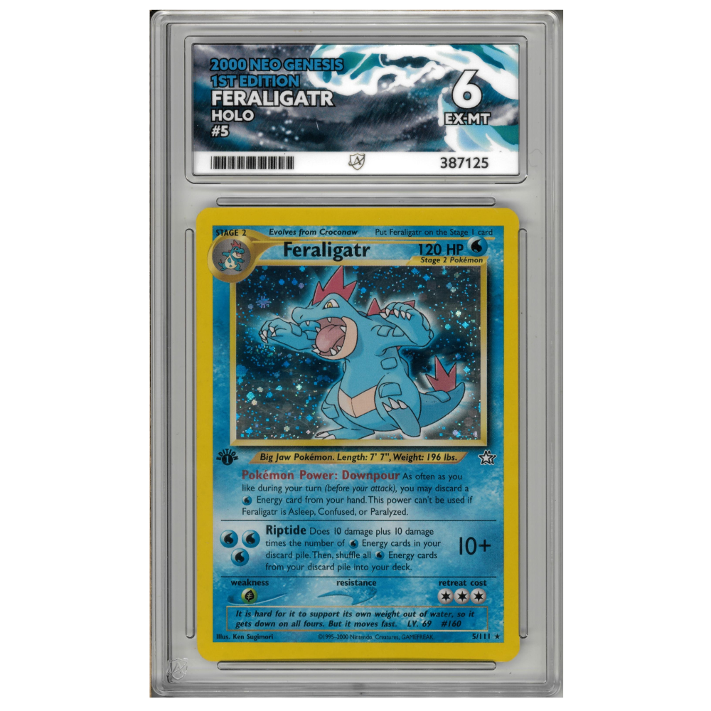 Pokemon 1st Edition Feraligatr 5 Neo Genesis ACE GRADED 6