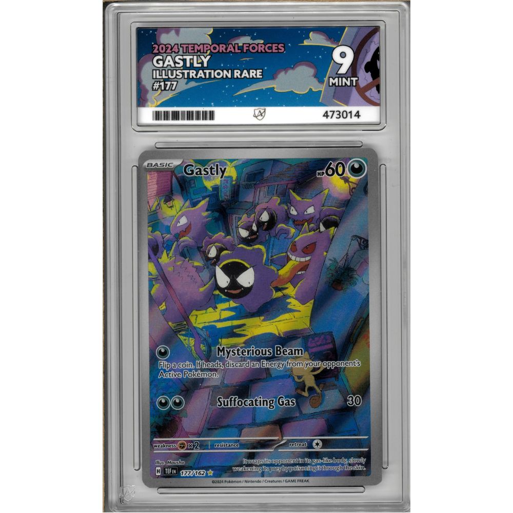 Pokemon 2024 Gastly 177 Temporal Forces ACE GRADED 9