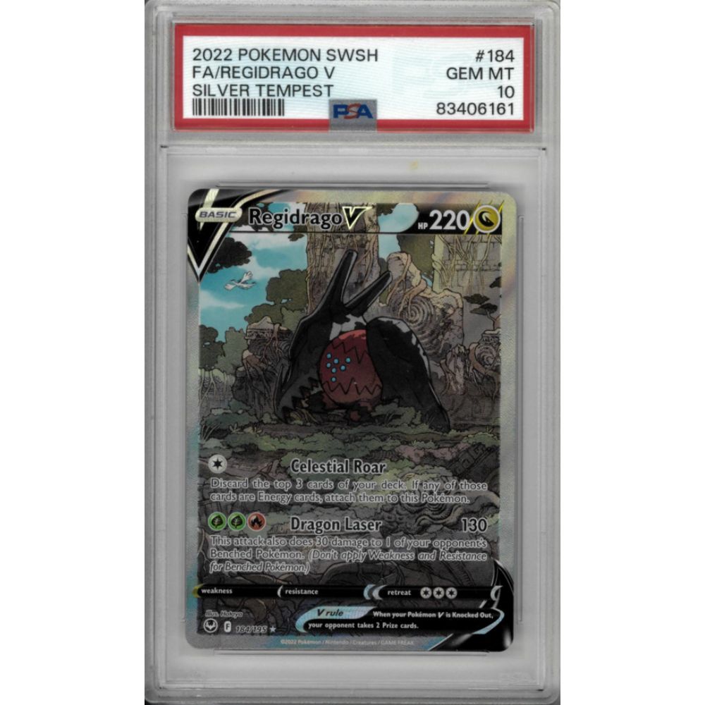 Pokemon Regidrago V 184 Silver Tempest PSA 10
