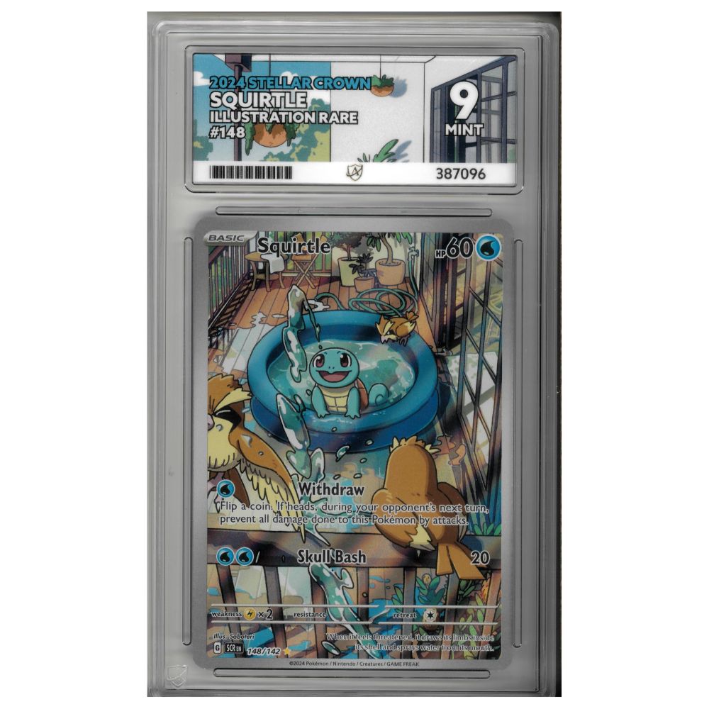 Pokemon Squirtle 148 Stellar Crown ACE GRADED 9