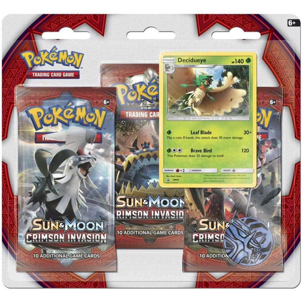 Pokemon Sun & Moon Crimson Invasion Triple Blister Pack (Decidueye Promo)
