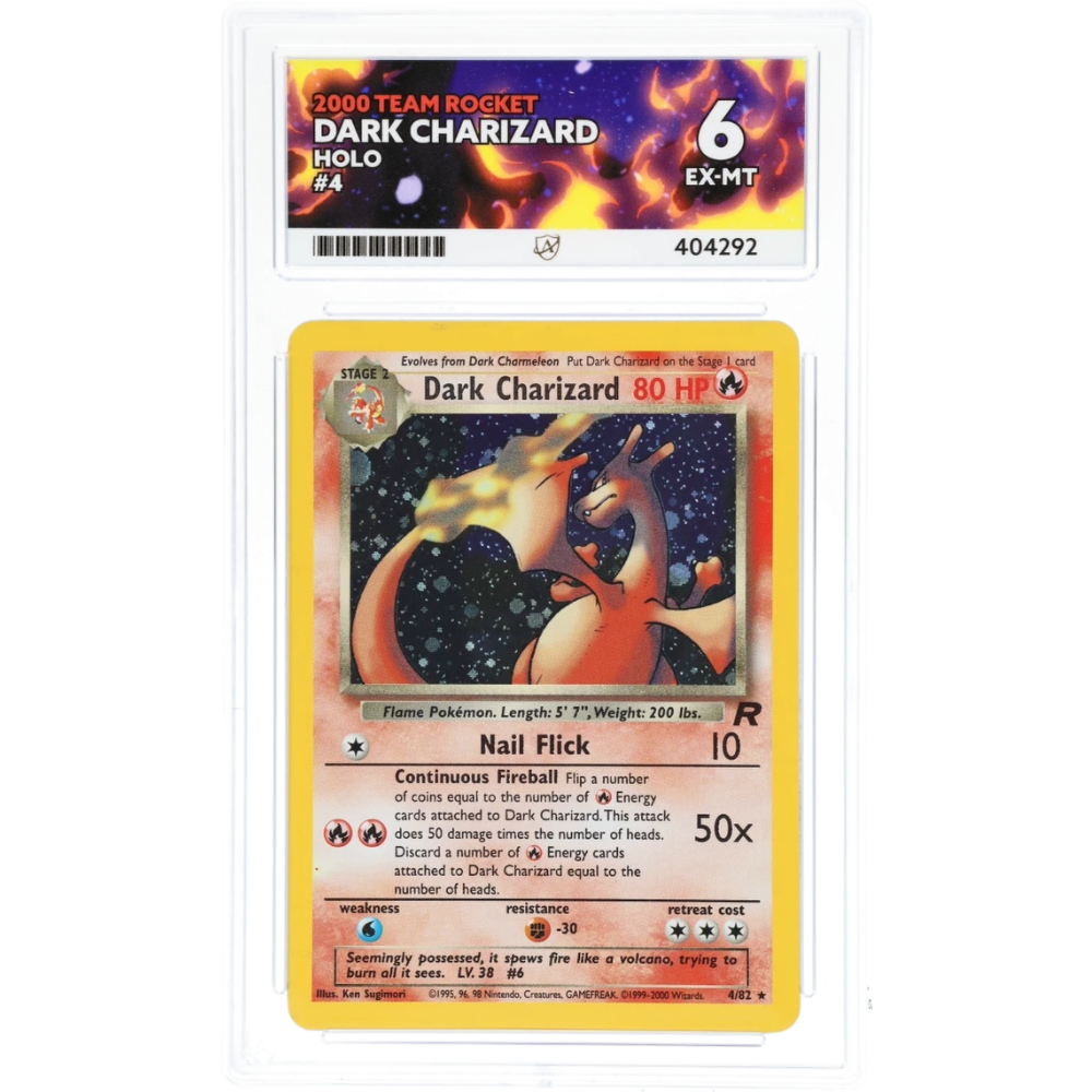 2000 Pokémon Team Rocket Dark Charizard 4/82 – Holographic – ACE 6
