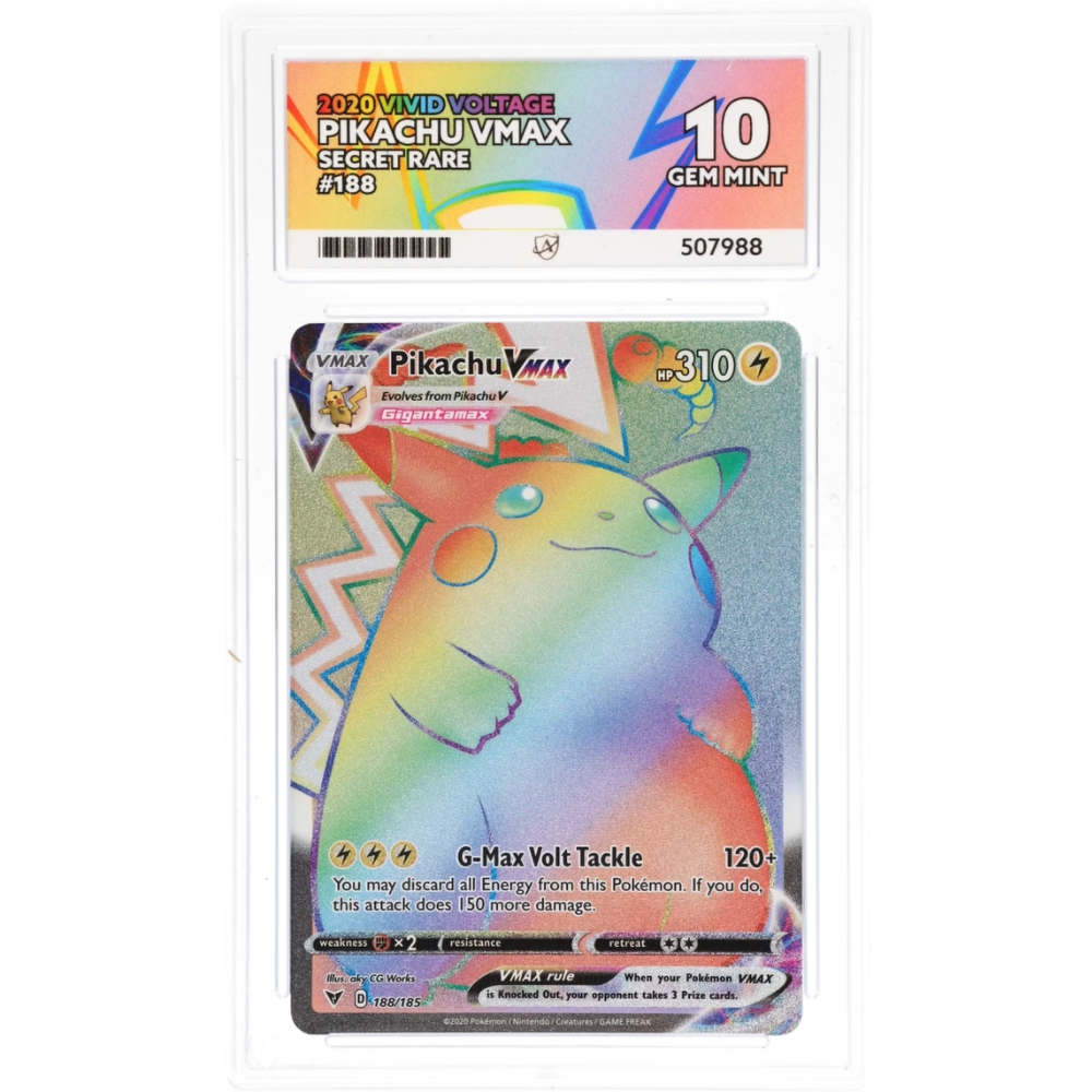 2020 Pokémon Vivid Voltage Pikachu VMAX 188/185 – Secret Rare – ACE Gem Mint 10