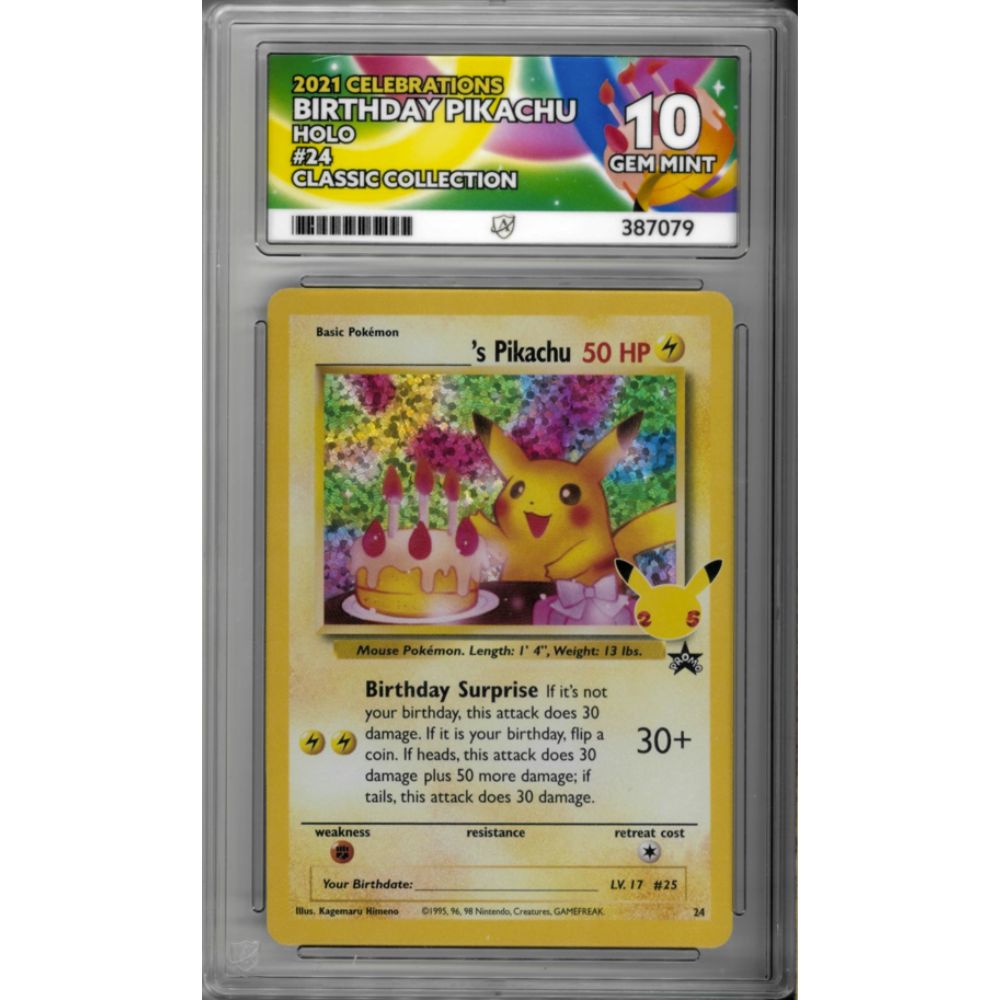 2021 Birthday Pikachu 24 Celebrations ACE GRADED 10