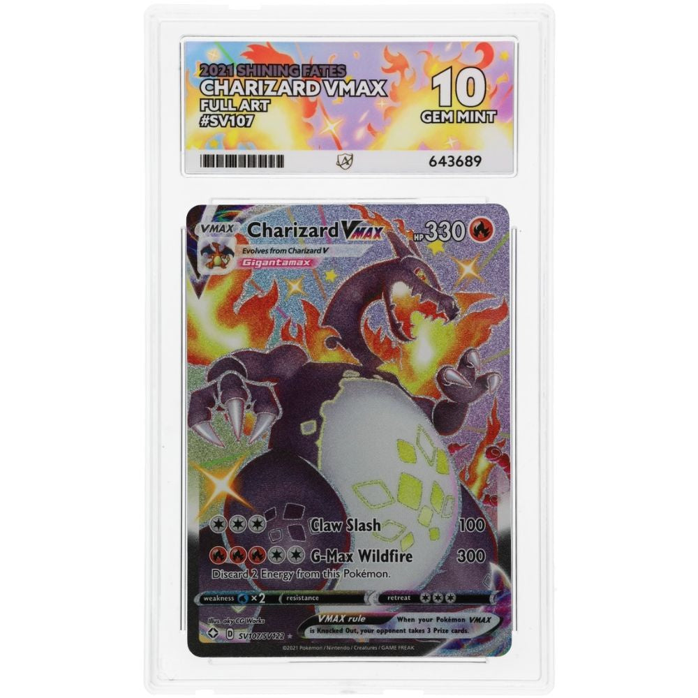 2021 Pokémon Shining Fates Charizard VMAX SV107/SV122 – Shiny Full Art – ACE Gem Mint 10