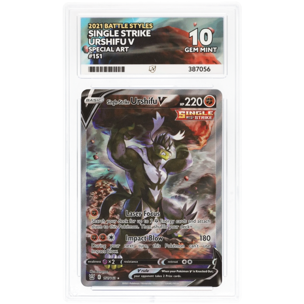 2021 Pokémon Single Strike Urshifu V Battle Styles 151/163 – Special Art – ACE Gem Mint 10