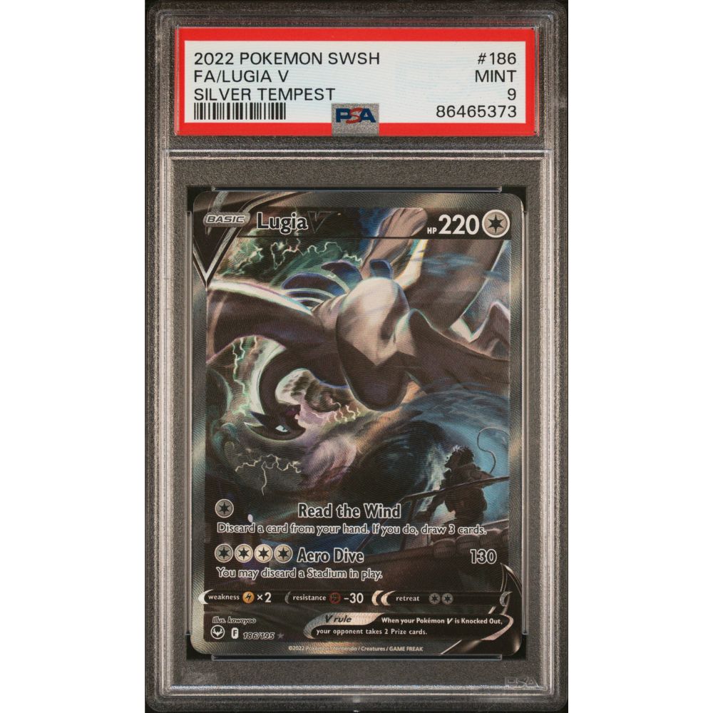 2022 Pokemon Sword & Shield Silver Tempest #186 Fa/Lugia V Silver Tempest PSA 9