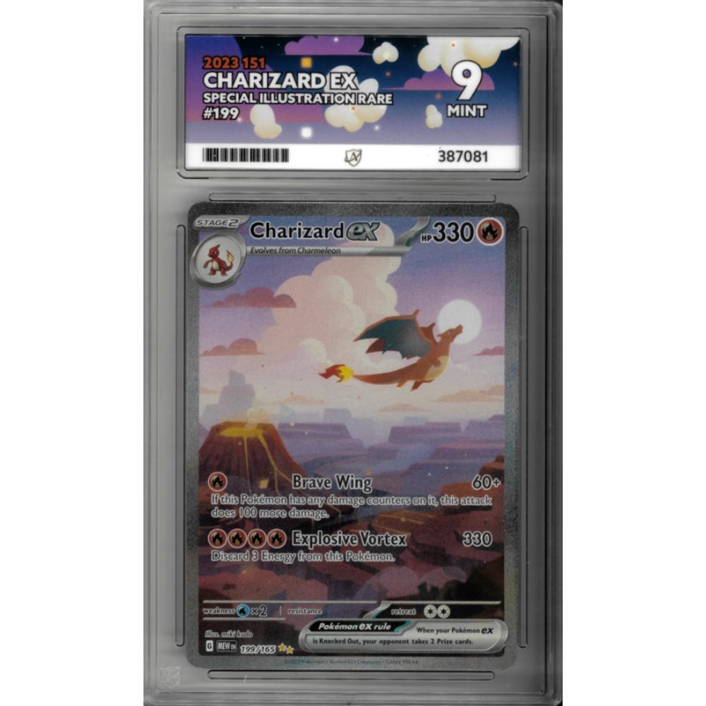 2023 Charizard EX 199 151 ACE GRADED 9