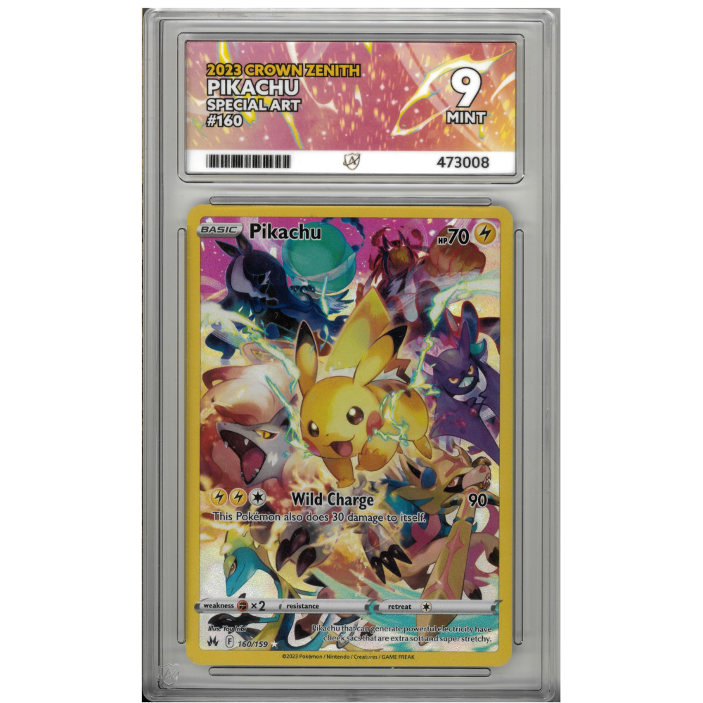 2023 Pikachu 160 Crown Zenith ACE GRADED 9