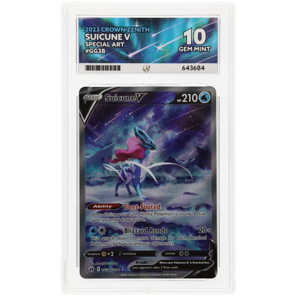 2023 Pokémon Crown Zenith Suicune V GG38/GG70 – Galarian Gallery – ACE Gem Mint 10