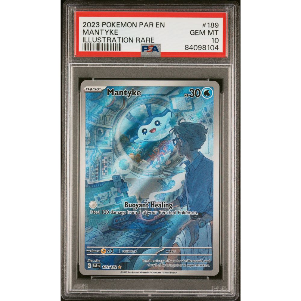 2023 Pokemon Par En-Paradox Rift #189 Mantyke Illustration Rare PSA 10