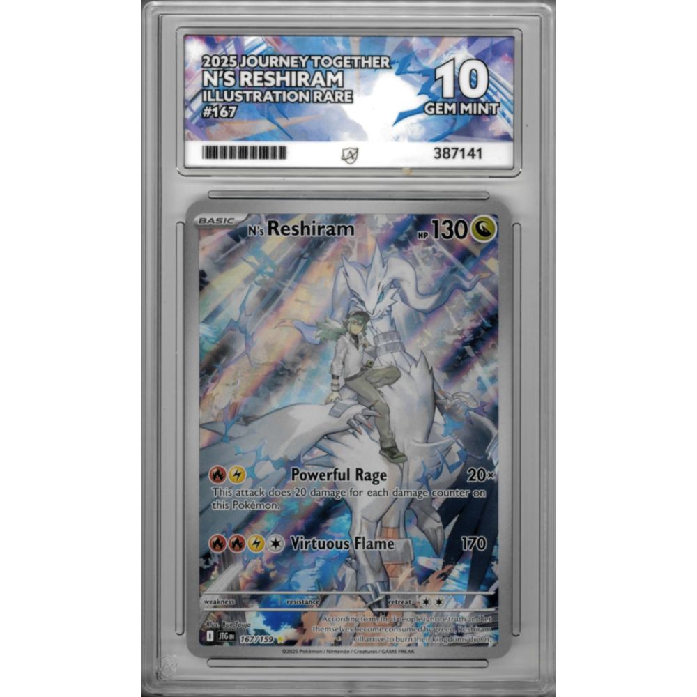 2025 N's Reshiram 167 Journey Together ACE GRADED 10
