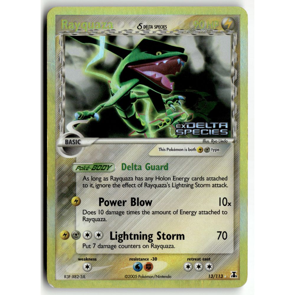 Pokemon Rayquaza 13/113 Holo Rare Delta Species Reverse Holo HP