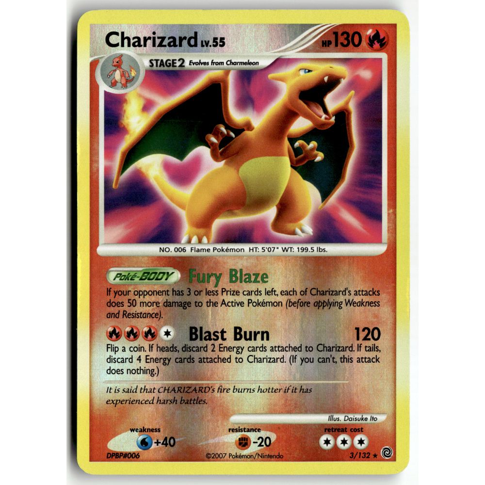 Pokemon Charizard 3/132 Holo Rare Secret Wonders Reverse Holo MP