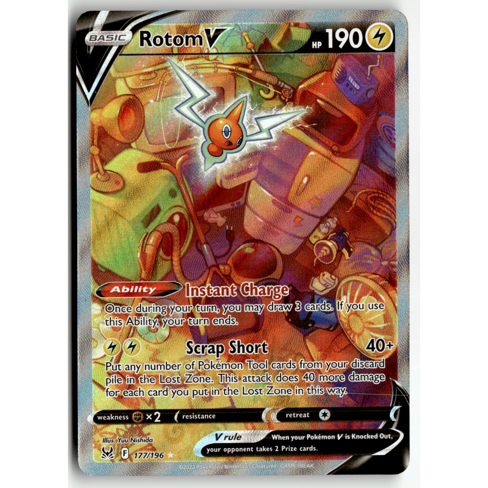 Pokemon Rotom V 177/196 Rare Ultra Lost Origin LP