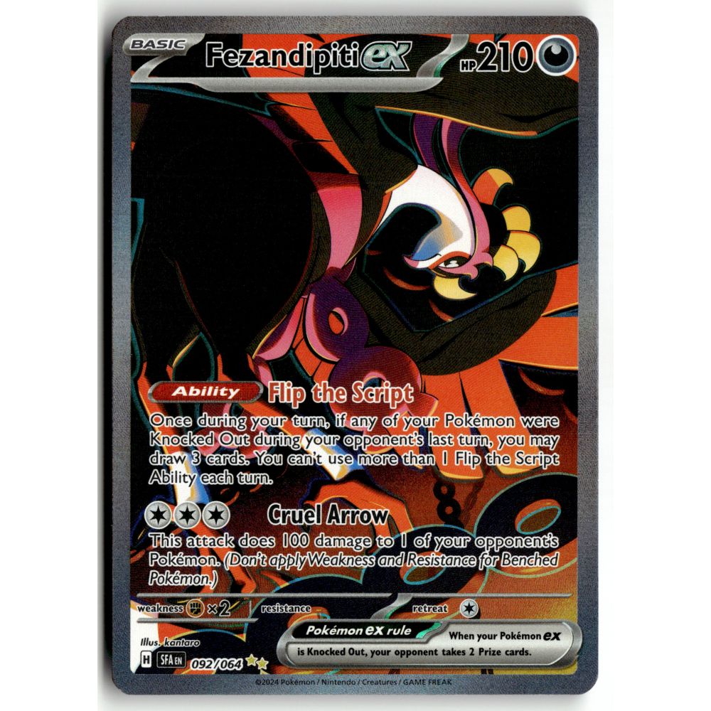 Pokemon Fezandipiti ex 092/064 Special Illustration Rare Shrouded Fable NM