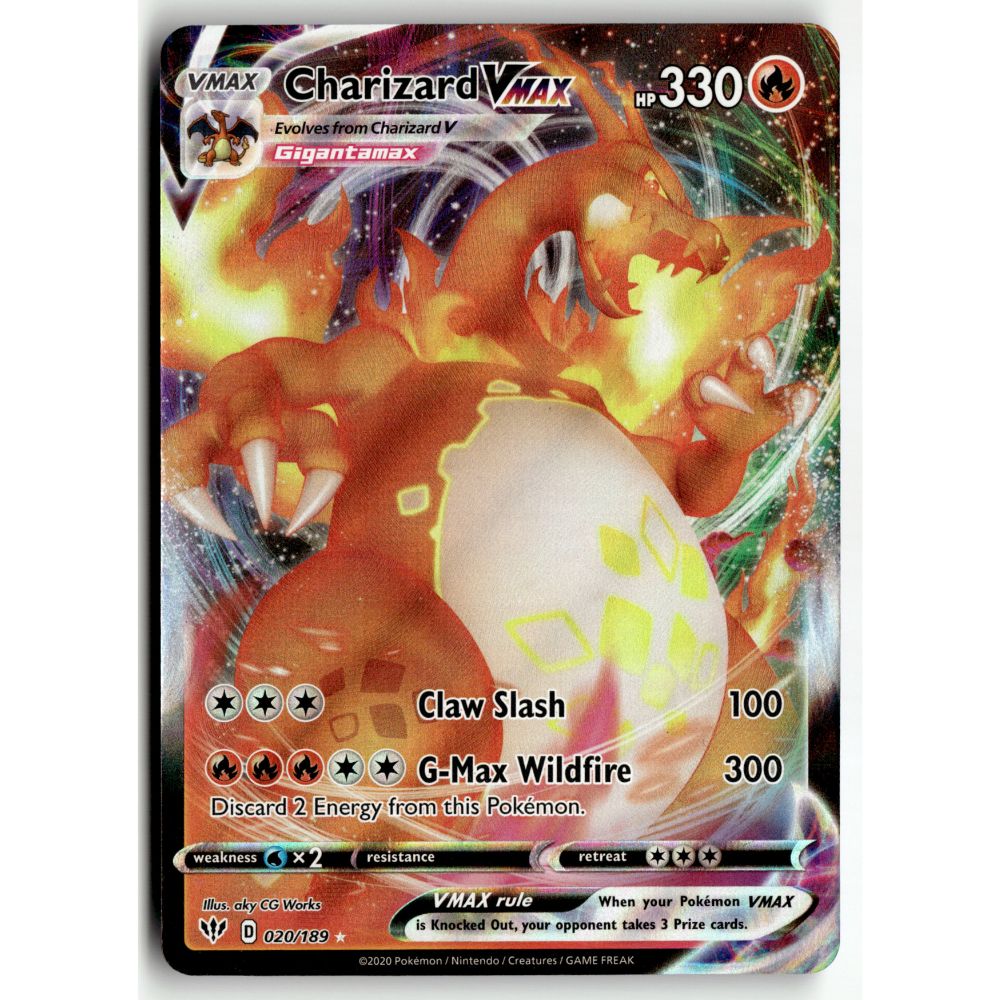 Pokemon Charizard VMAX 020/189 Holo Rare VMAX Darkness Ablaze NM