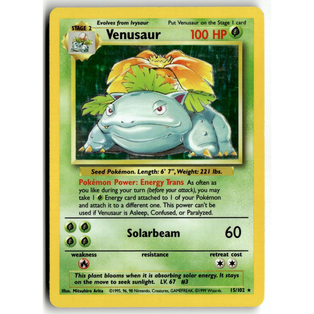 Pokemon Venusaur 15/102 Rare Base Set MP