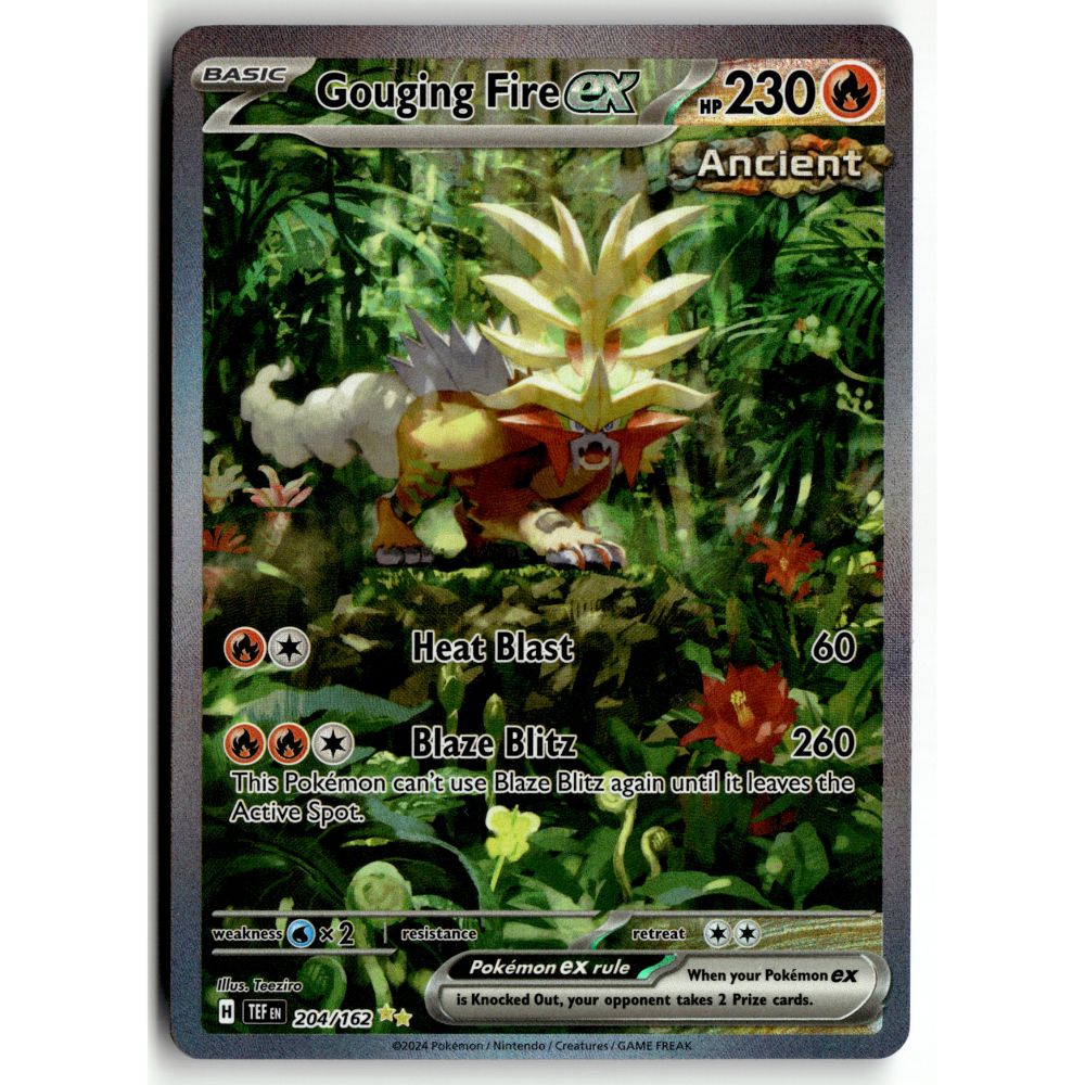 Pokemon Gouging Fire ex 204/162 Special Illustration Rare Temporal Forces NM