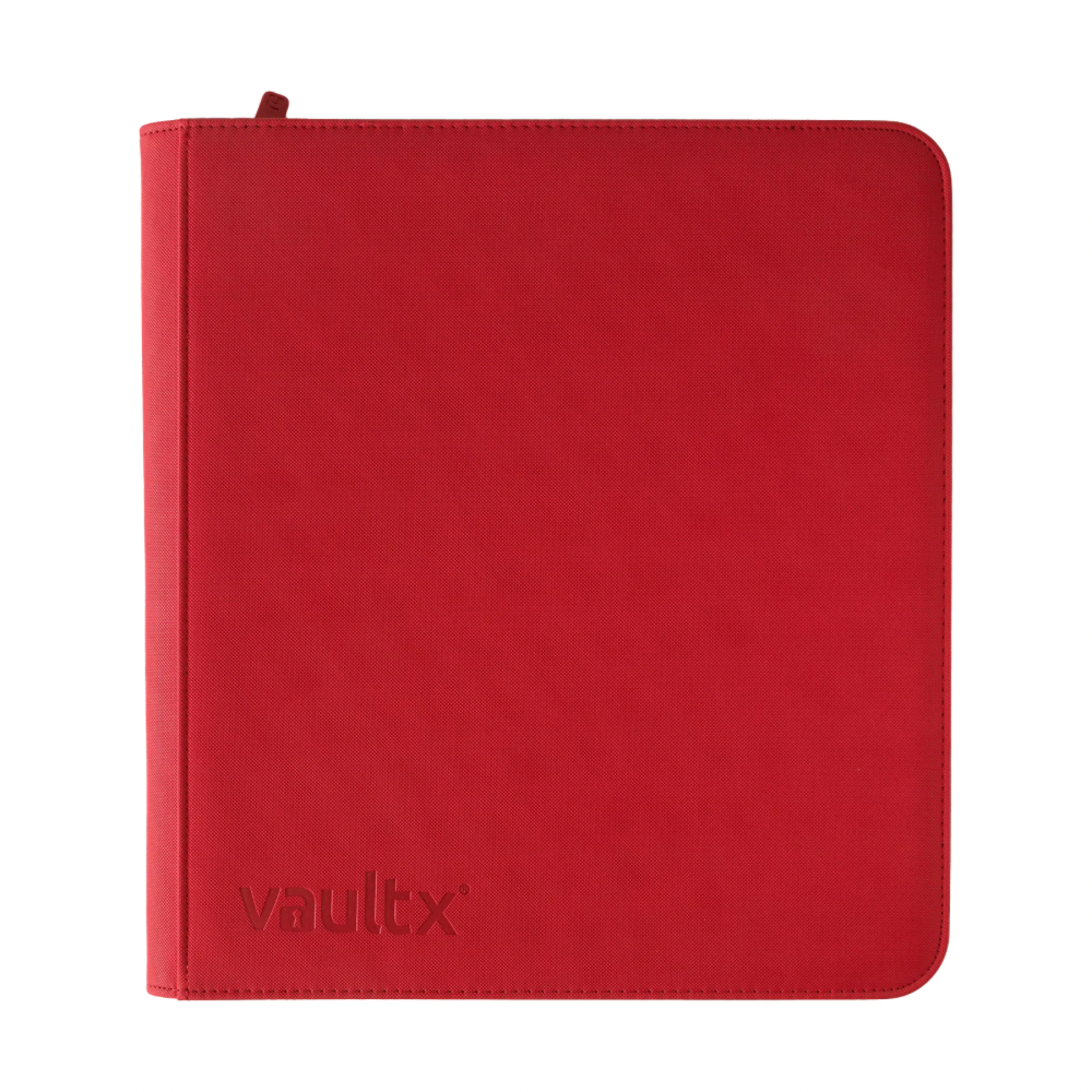 Vault X 12 Pocket Sideloading Zip Binder Red