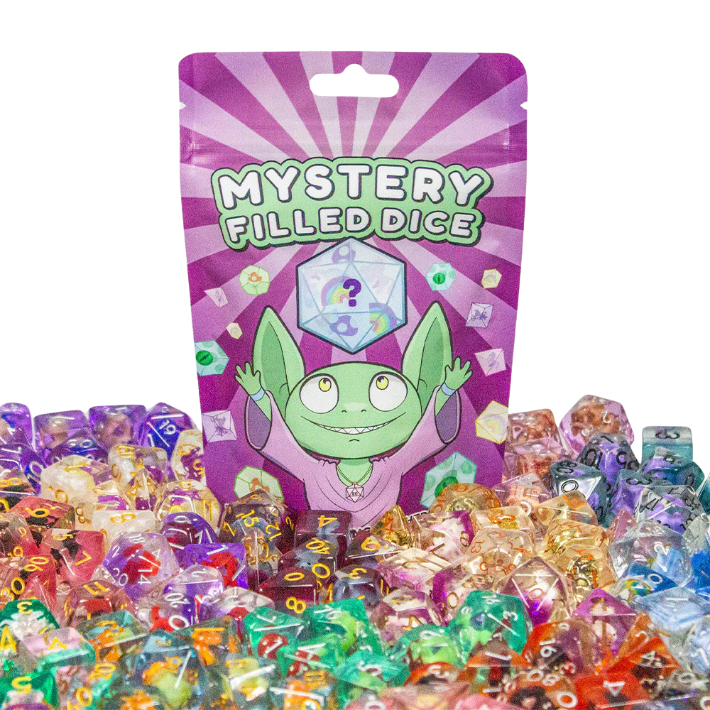 Mystery Dice Full Set Of Matching Polyhedral Filled Dice
