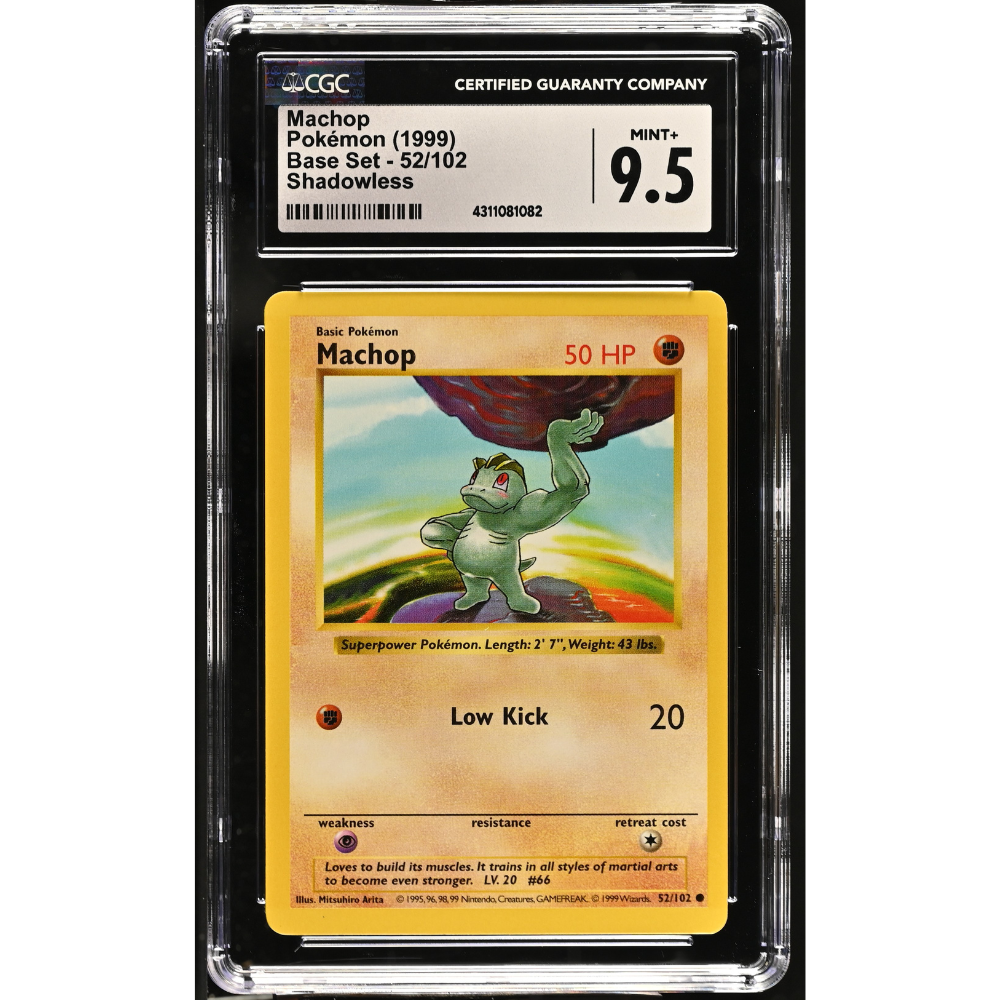 Pokemon Machop 52 Shadowless Base Set CGC 9.5