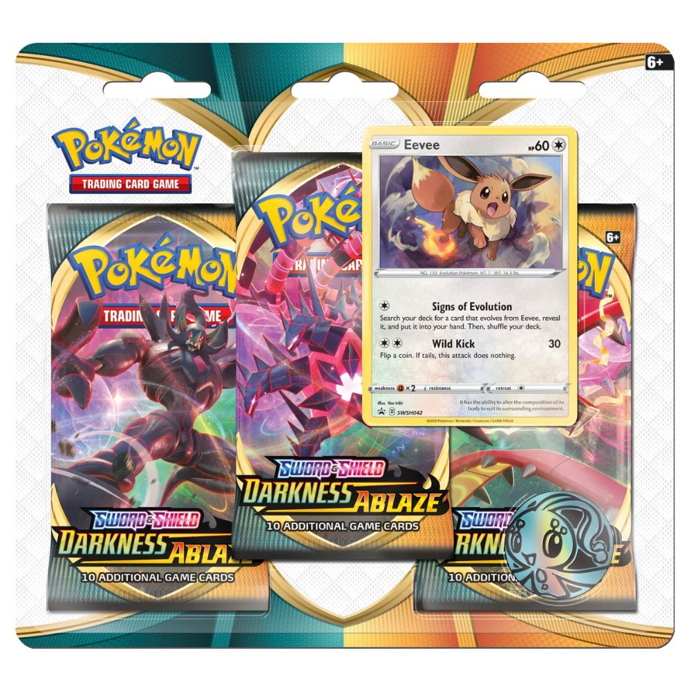 Pokemon Sword & Shield Darkness Ablaze Triple Blister Pack (Eevee Promo)