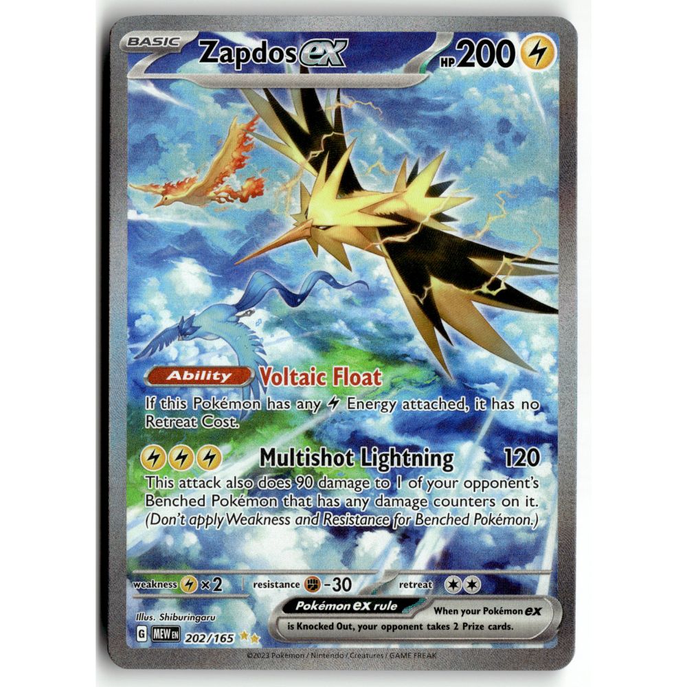 Pokemon Zapdos ex 202/165 Special Illustration Rare 151 NM