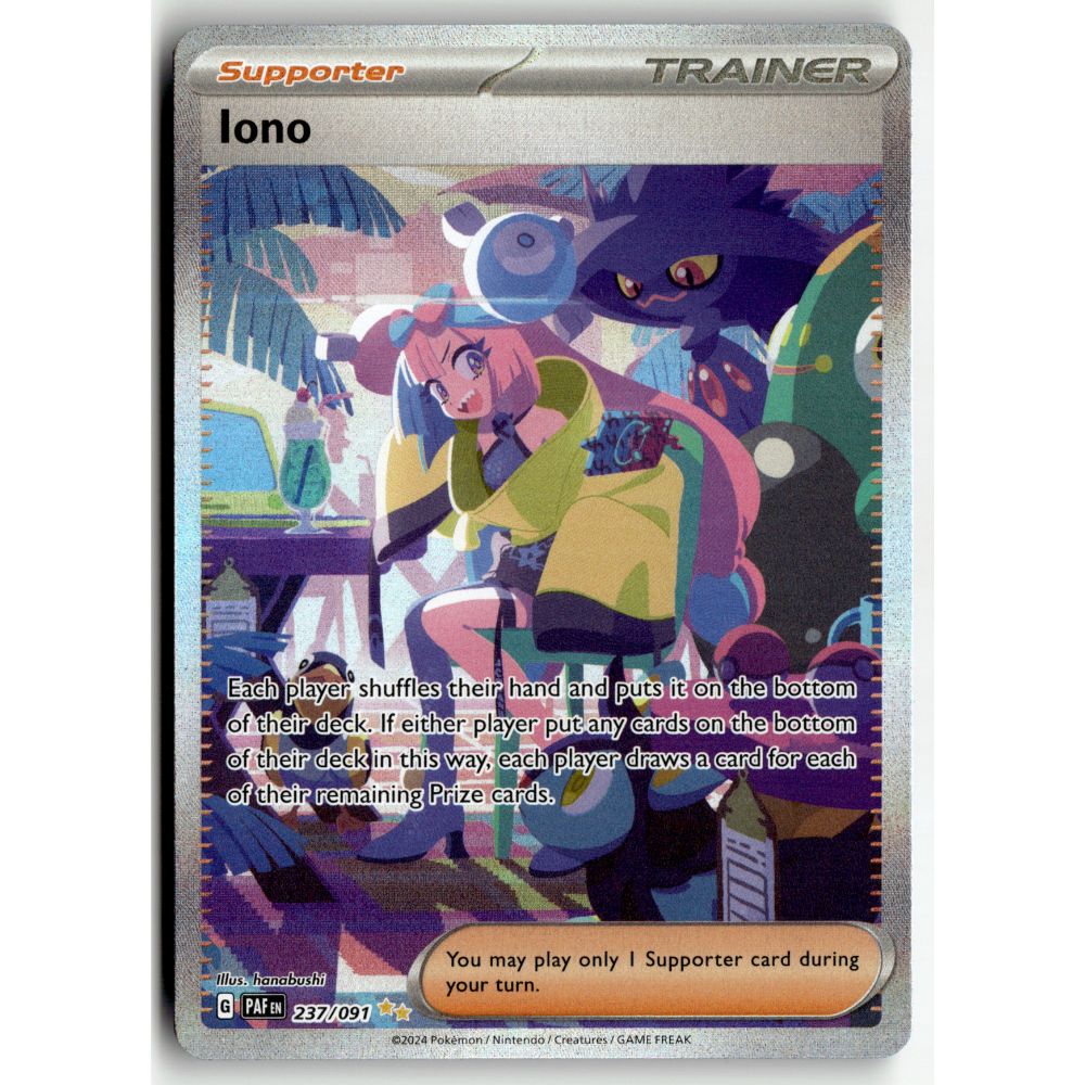 Pokemon Iono 237/091 Special Illustration Rare Paldean Fates NM