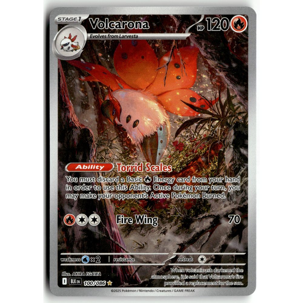 Pokemon Volcarona 100/086 Illustration Rare Black Bolt NM