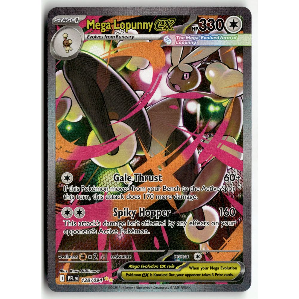Pokemon Mega Lopunny ex 128/094 Special Illustration Rare Phantasmal Flames NM