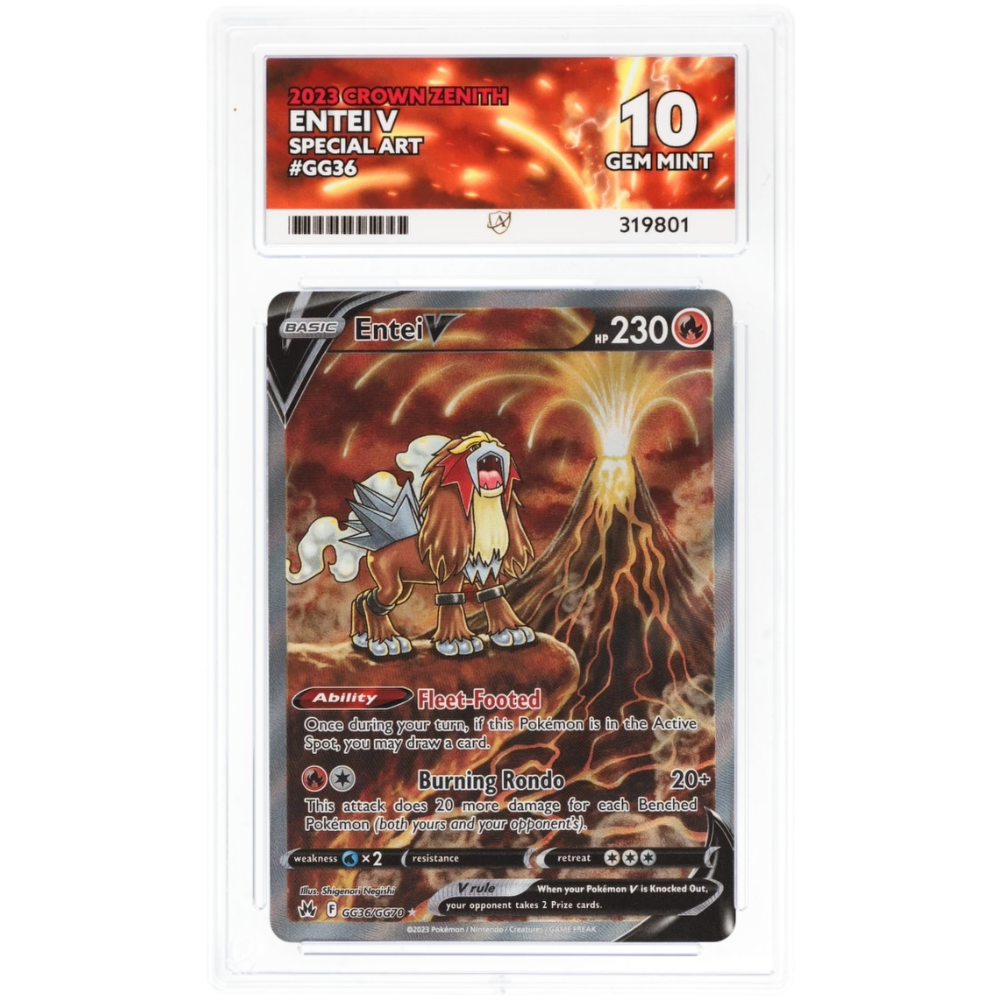 2023 Pokémon Crown Zenith Entei V GG36/GG70 – Galarian Gallery – ACE Gem Mint 10