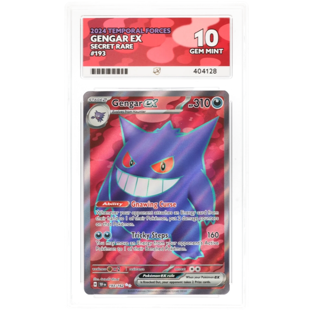2024 Pokémon Temporal Forces Gengar ex 193/162 – Secret Rare – ACE Gem Mint 10