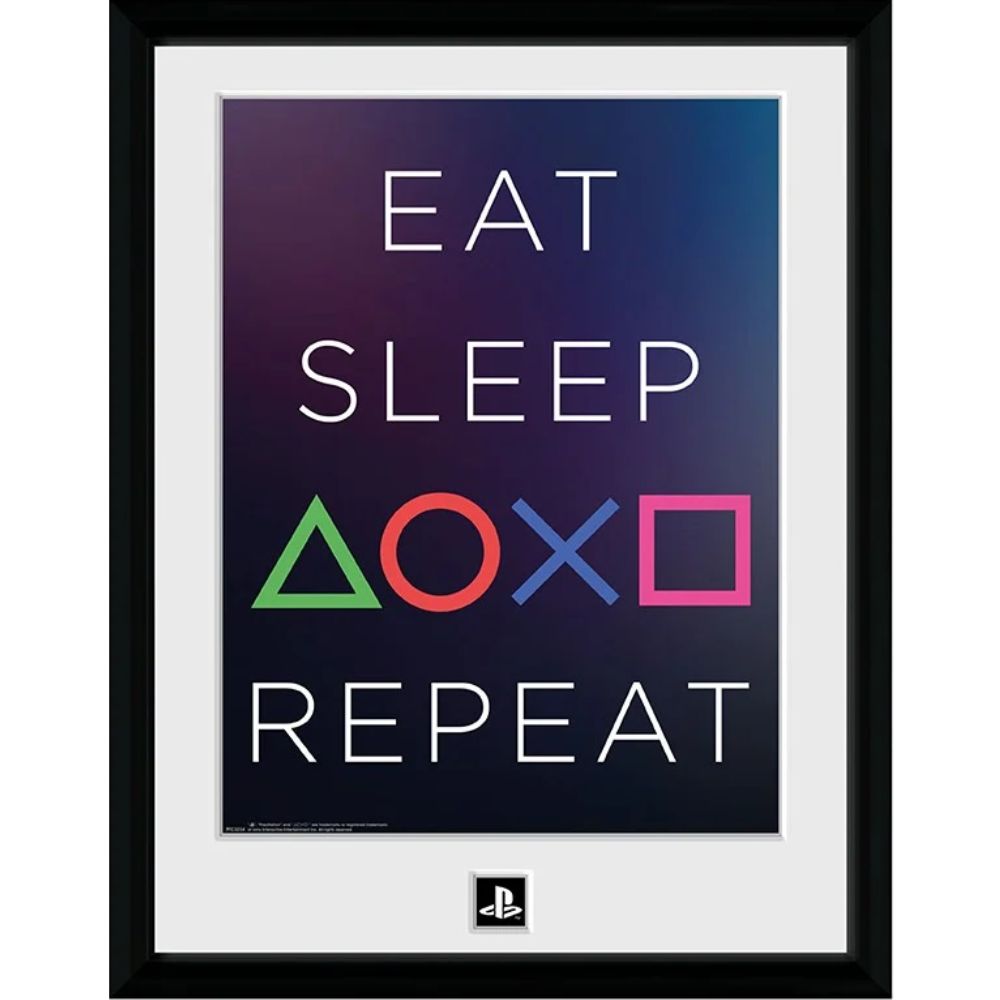 Playstation Eat Sleep Repeat Framed Print