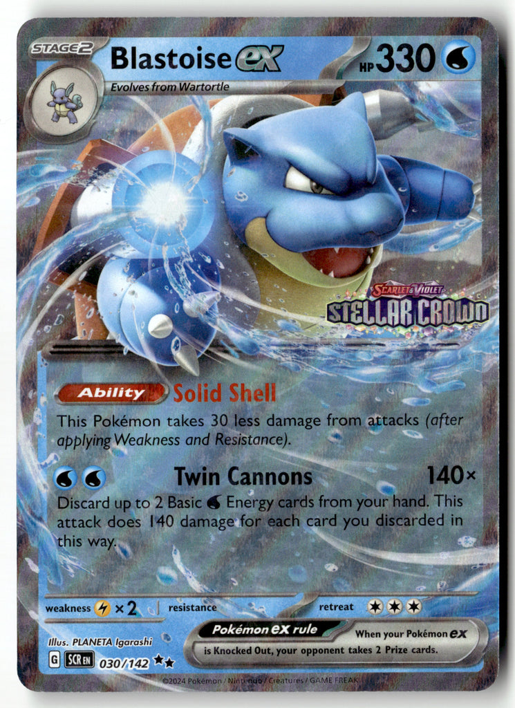 Pokemon - Blastoise ex 030 - Stellar Crown - Near Mint