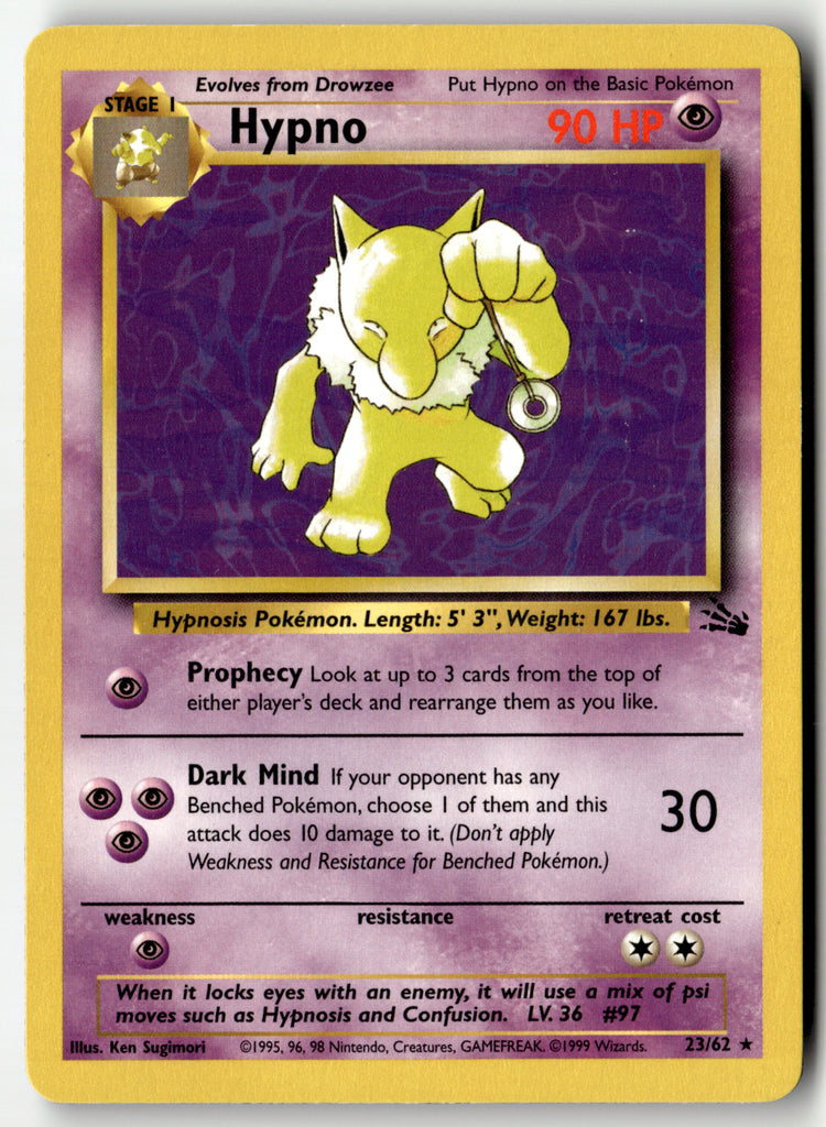 Pokemon - Hypno 23 - Fossil - Near Mint