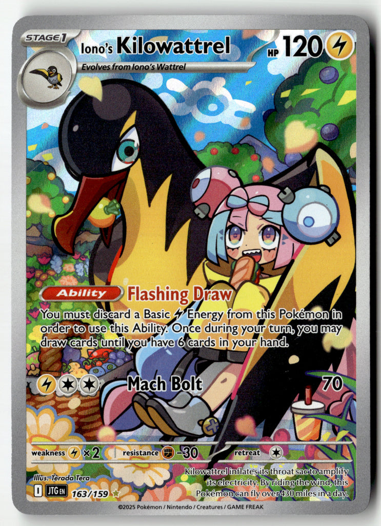 Pokemon - Iono's Kilowattrel 163 - Journey Together - Near Mint