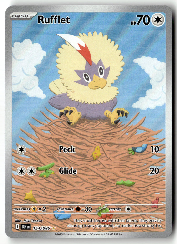 Pokemon - Rufflet 154 - Black Bolt - Near Mint