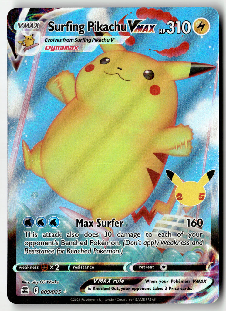 Pokemon - Surfing Pikachu VMAX 009 - Celebrations - Near Mint