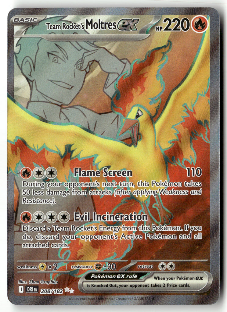 Pokemon - Team Rocket's Moltres ex 208 - Destined Rivals - Near Mint