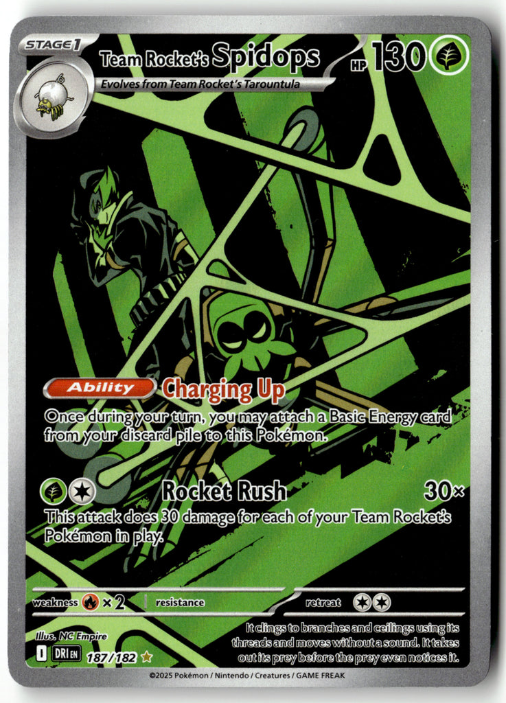 Pokemon - Team Rocket's Spidops 187 - Destined Rivals - Near Mint