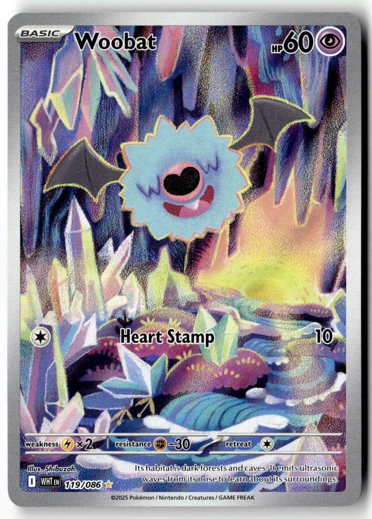 Pokemon - Woobat 119 - White Flare - Near Mint